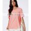 High Quality Summer Short Sleeve Chiffon Woman Blouse,Wholesale Pink Chiffon Blouses For Women