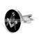Silver Symbol Black Round Cuff Link Men Shirt Cufflinks