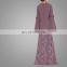 Modern Muslim Women Loose Cut Long Flared Sleevs With Ruffle Chiffon Dress Two Pieces Suits Islamic Wear For Ladies Baju Kurung