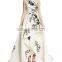 Hot sale Elegent One Shoulder Floral Embroidered faille long evening dress with asymmetrical hem design
