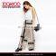 Women Fashion Trousers Ladies Border Print Casual Loose Wide Leg Pants