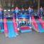 Hot inflatable slide house bounce/Jumping bouncy castle with double lane slide