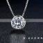 Ladies Round Diamond 925 Mexican Silver Necklace