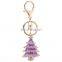 Stock Christmas Trees Rhinestone Metal Promotion Gift Keychain