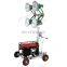 hand push mobile engineering light tower with 2/4 lamps gasoline/diesel engine pack light tower