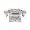 Girl Stripe Floral Summer Futter Sleeve Tunic Tshirts with Custom Logo Kids Urban Wear Wholesale