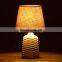 new design of rattan pattern desk lamp and China ceramic meterial table lamp