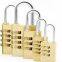 Top safety china factory direct sale cheap high quality 20-40mm combination brass padlock with 3 digital 4 digital