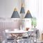 Modern Decorative Colorful Wooden Pendant Light Aluminum Lamp Shade Hanging Lamp Fashion Chandelier