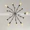 Black Metal Industrial Vintage Spider Design Pendant Light 12 Heads Foldable Chandelier