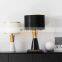 New Modern Marble Bedside Light Fabric Shade Metal Table Lamps for Hotel