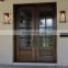 Antique prehung fiberglass exterior wooden front door with windows double entry doors for sale
