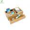 Bamboo Pencil Holder with Tray for Storing and organizing Small Stationary Items Such as paperclips Business Cards and notepad