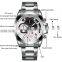 BIDEN 0083 Men's Quartz Fashion Auto Date Multifunction Chronograph Stainless Steel Watches