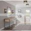 Retro Industrial Rectangle Flush Mount 2-Light Ceiling Light Fixture with Wood Shade for Hallway Entryway Passway