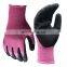 Ladies Women Pink Safety Latex Foam Rubber Coated Garden Work Gloves