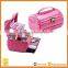 Pink two-layer lint jewelry box with drawers,jewelry box making supplies