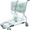 Heavy Duty  Cargo Warehouse Trolley 4 Swivel flat casters with Platfrom and foldable baskets 03