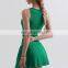 Hot Selling Ribbed Crop Top Match Mini Pleated Skirt Tennis Sports Suit Set Dance Running Tracksuit For Women Gym Fitness Wear