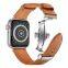 LeYi Replacement Bracelet Steel Buckle Wristband Genuine Leather Watch Band for iphone IWatch 8 9 45mm 49mm Strap