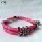 2016 New Arrival Genuine Natural Leather Bracelet, Bracelet With Diamond, Leather Bracelet For Men