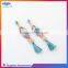 High quality fashion colorful tassel earrings for women with crystal inset