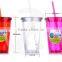 new product plastic cup with straw and lid or plastic straw cup