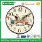 Country Style Silent Non-ticking Round Wooden Vintage Wall Decorative Clocks -12 Inches