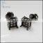 hip hop fashion mens black stud earrings