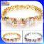 High Quality Color CZ 18K Yellow Gold Plating Bracelet Dubai Gold Jewelry CZ Bracelet Wholesale