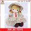 EN71 standard sitting plush dolls sitting girl doll with adress 10inch sitting soft girl doll toys
