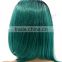 fashion ombre green short bob synthetic lace front wigs for black women
