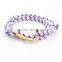 Fashion popular nautical navy style fish hook leather braided bracelet for men