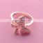 2016 Hot Sale Women Girls Fairy Jewelry Rose Gold Butterfly Rhinestone wedding rings//