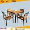 2015 hot sale new style aluminum frame plastic wood dining set WPC dining table chairs