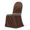 White satin chair cover for banquet chairs or wedding chairs OEM client's design