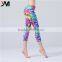 Made by four needles and six lines ladies fitness yoga wear womewn sublimation yoga capri pants