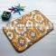flower pattern coral velvet anti-slip rugs water absorb mat