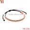 Black weaving rope macrame friendship bracelet with beads