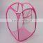 Pink foldable laundry basket mesh laundry bag with handle and pocket