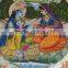 Indian Marble Thali Plate Krishna Handicraft Religious Gift Decor God Puja Miniature Painting wedding Return Gift