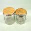 Wholesale flat bottom glass candle jars with sealed bamboo lids