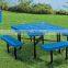 Garden Patio Furniture, Expanded Metal Table with Benches