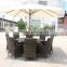 C460 Cheap Outdoor rattan garden dining furniture set round dining table