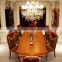 Luxurious Elegant Golden and Brown Carving Round Dining Table Set With Buffet and Chairs BF12-04204b