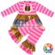 Wholesale Cheap Children Ruffle Outfits Cotton Wide Blackish Green Stripe Girl Clothing Newborn Baby Winter Clothes