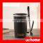 UCHOME Black And White Ceramic Couple Milk Mug Cups With Lid And Spoon
