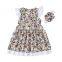 Boutique baby clothing summer new design flower girl dress baby girl fashion dress with headband