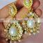 Pearl Polki gold plated Designer necklace Earring set