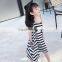 High quanlity mummy and daughter stripe clothes girls frocks designs wholesale new model western style dress